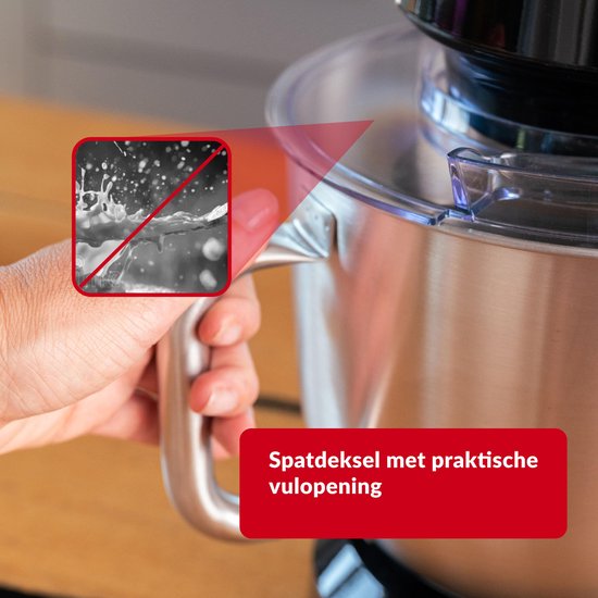 Keukenmachine 1500W - 5L RVS Mengkom - 12 Snelheden - Met Garde, Deeghaak en Menghaak - Zwart — afbeelding 5