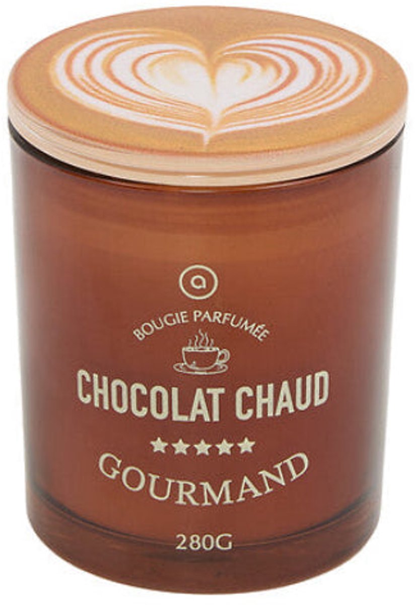 Atmosphera Fra Geurkaars in Glazen Pot - Ø9xH11cm - 279g - Brandtijd 46u - Chocolade Bruin