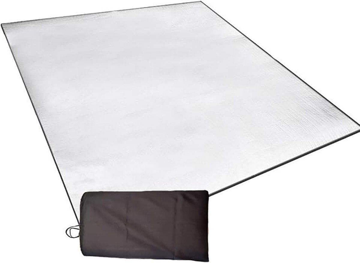 Campingvloermat van aluminiumfolie, campingslaapmat van aluminium, campingschuimmat, isolerende vloermat voor tent, reflecterende mat, 200 x 200 cm