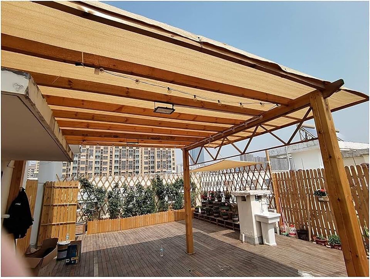Zonneschijn schaduwzeil ademende zonnebrandcrème luifel awning zand zand kleur outdoor paviljoen tuin multi-size (Size : 1x1m)