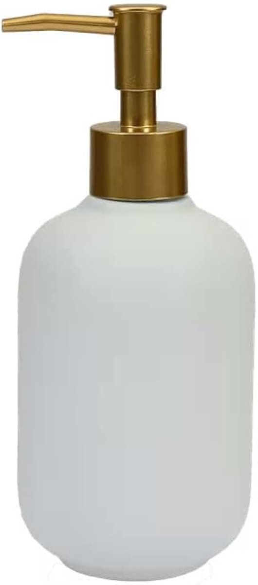 Zeepdispenser - Vulbare Zeepdispenser Met Gouden Dop - 1x zeeppomp (Wit)