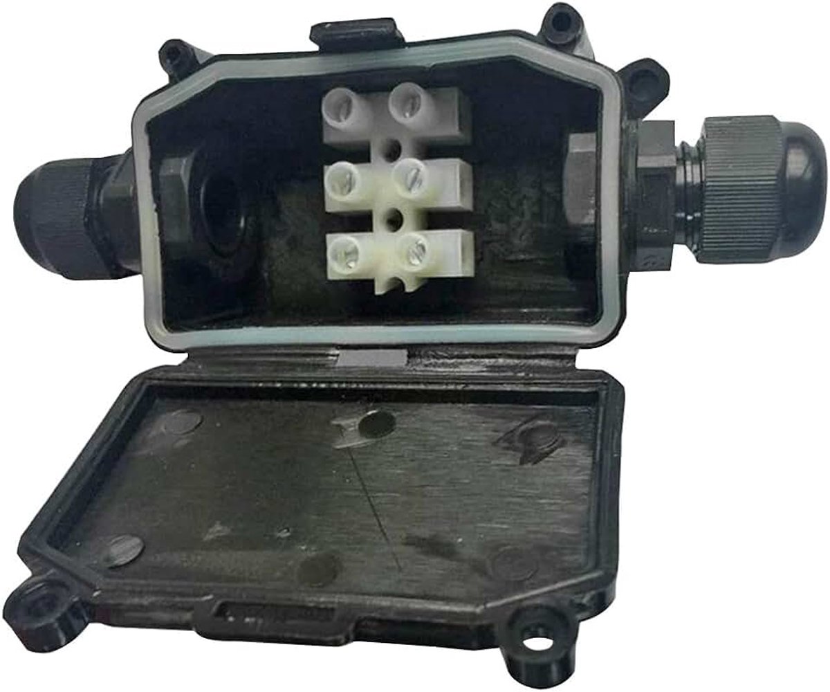 Elec PEL01159 Waterdichte Aansluitdoos met klemmenblok, Zwart, IP65