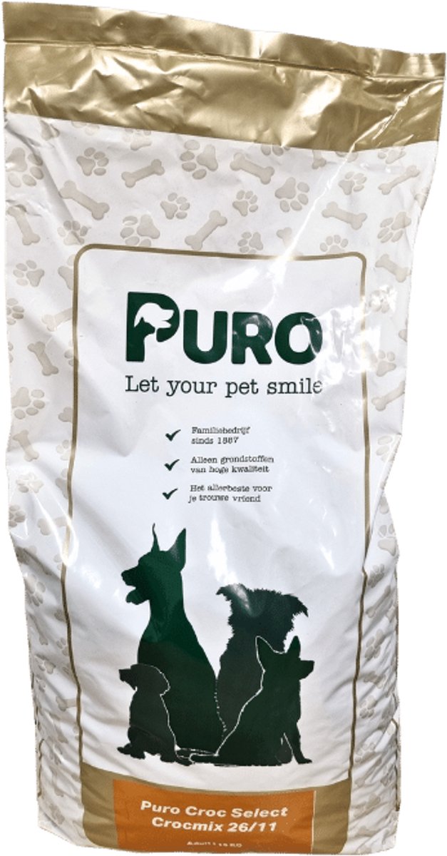 Puro Croc Select - Crocmix 26/11 - 15 kg - Krokante hondenbrokken