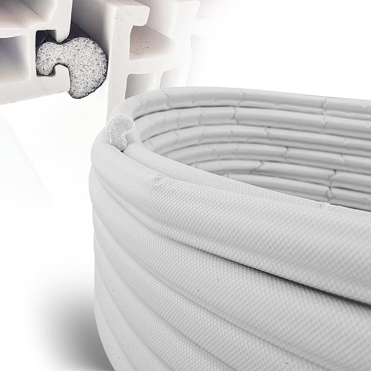 Bellum - 25m Q-Lon Zugluftstopper voor ramen - Isolatieband voor kunststof ramen van schuim - Duurzame, weerbestendige en geluidsdichte oplossing voor alle seizoenen