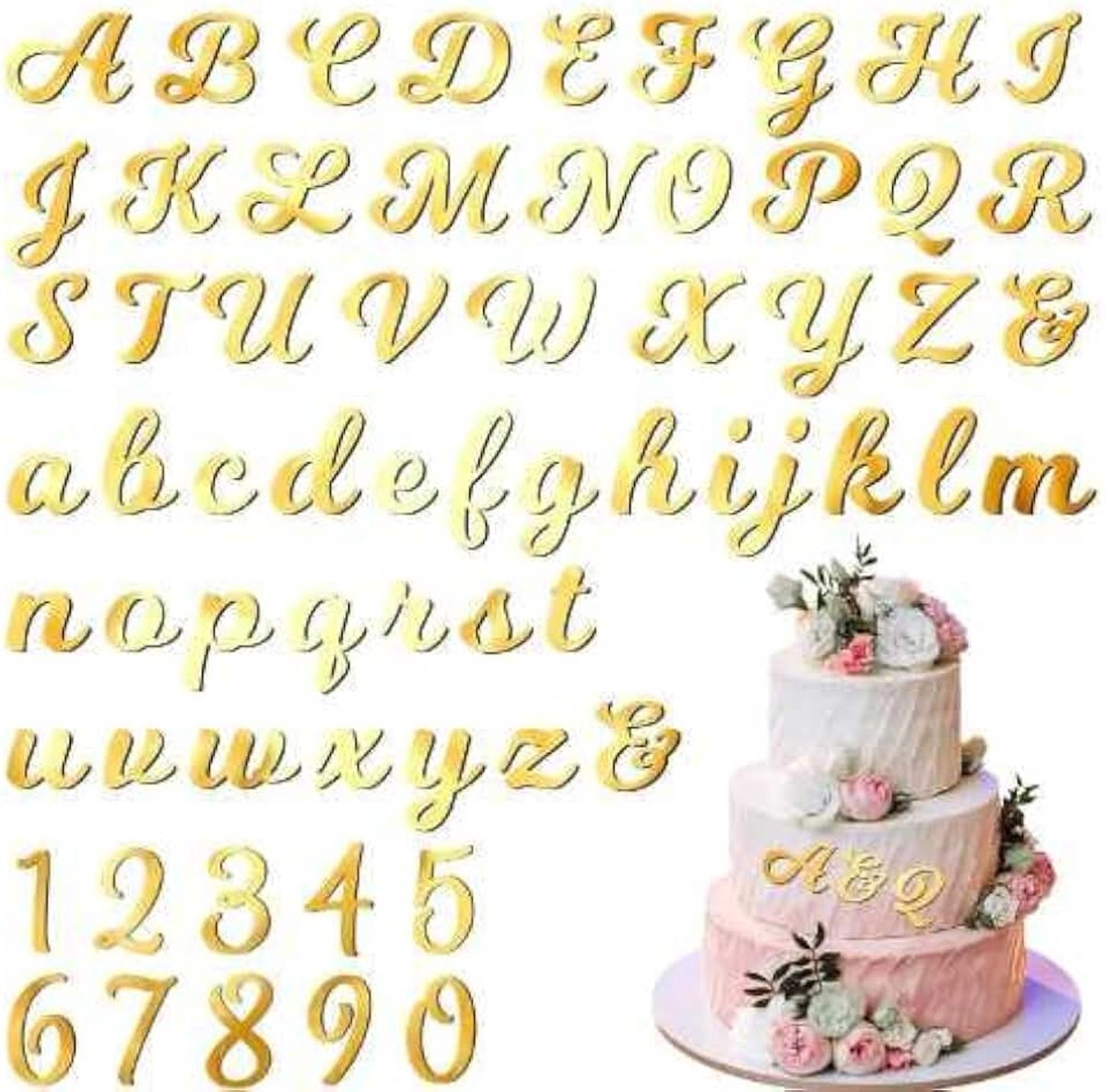 128 Alfanumerieke Cake Plug-Ins, Acryl Materiaal, Combinatie Van Letters Van A Tot Z En Cijfers Van 0 Tot 9, Party Dessert Decoratie.