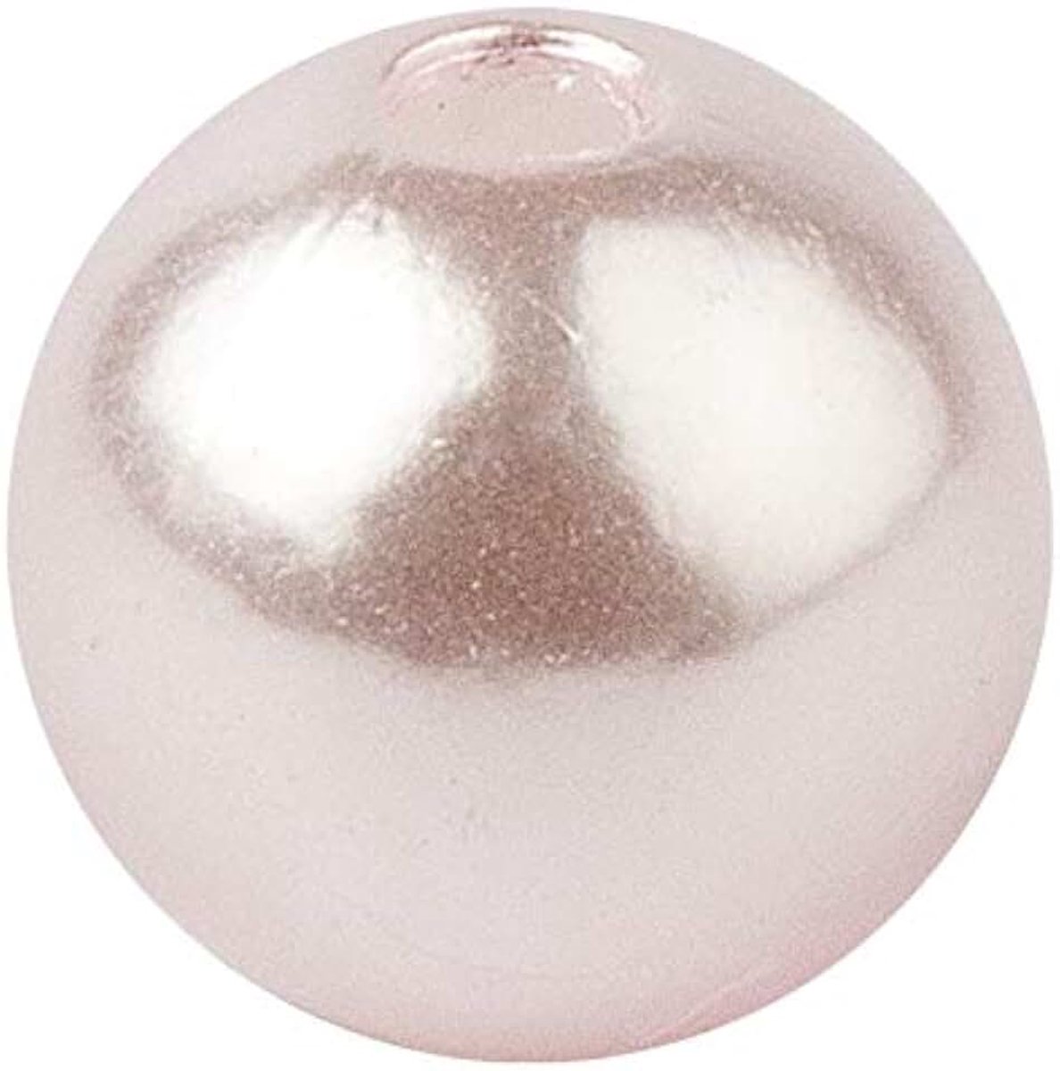 Parelmoer kralen met gat (roze, 8 mm - 100 stuks)