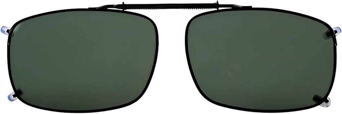 zonnebril met clip en veerstang voor dames en heren, anti-UV, 10 g, metaal, 57 mm x 39 mm