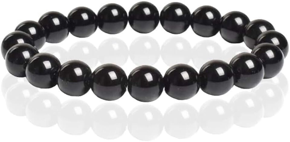 Memphis Natuursteen Armband 10mm - Black Agate