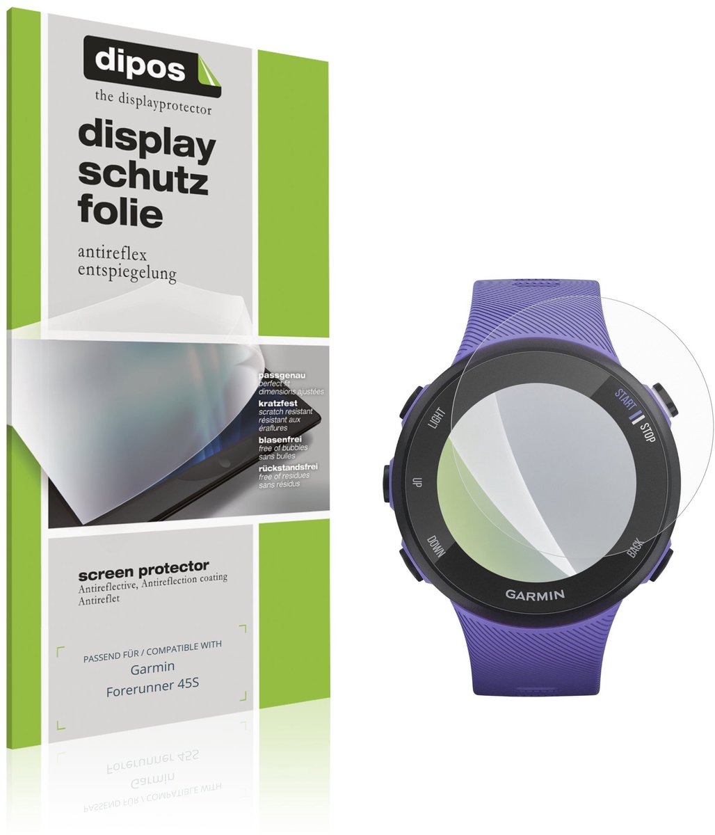 dipos – 6x Matte Beschermfolie geschikt voor Garmin Forerunner 45S | Krasbestendige & antireflecterende Screenprotector Ultra-Thin