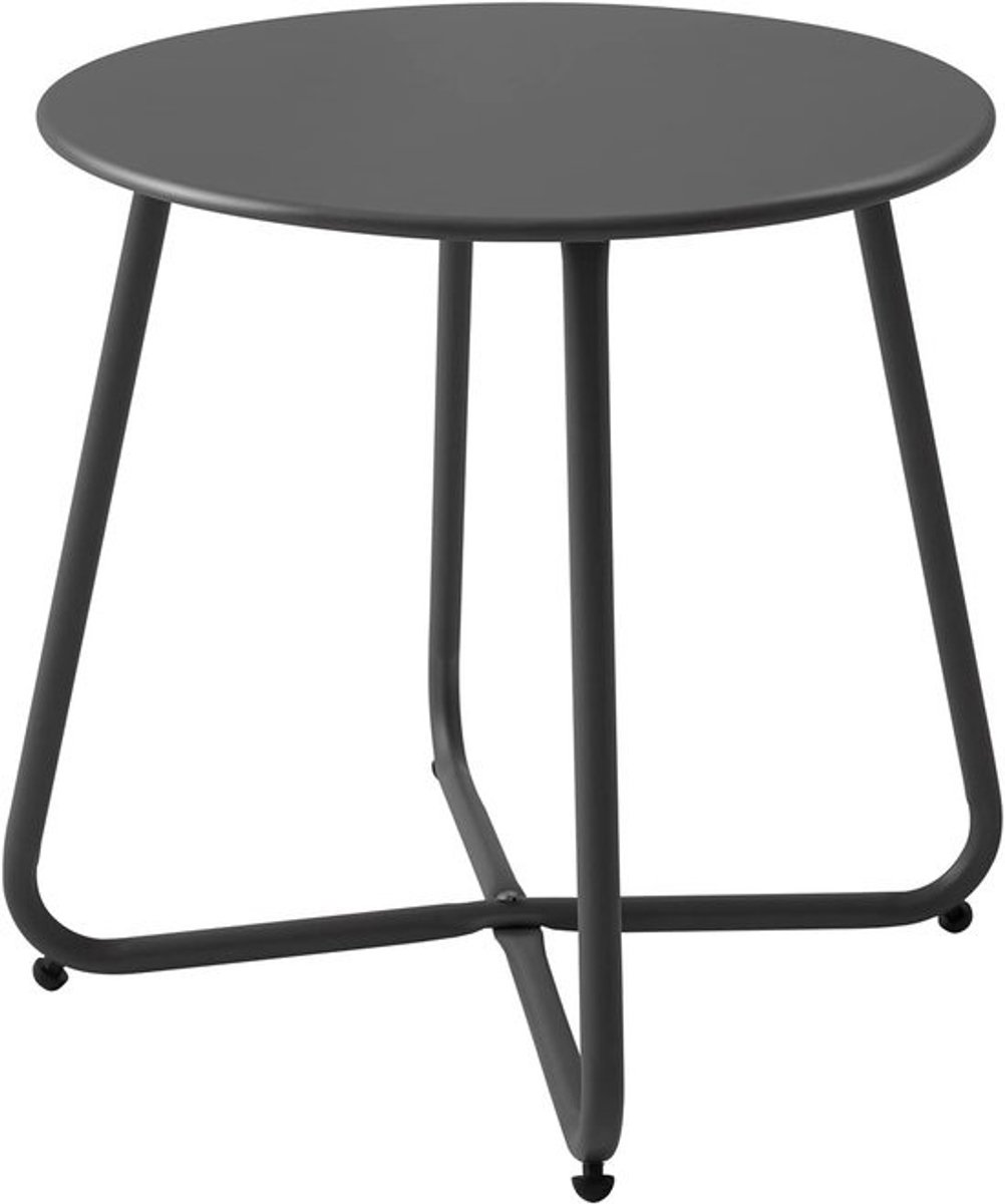 Patio bijzettafel - Metalen tafel - Buiten genieten - Weerbestendig staal - 45 cm hoog - Zwart