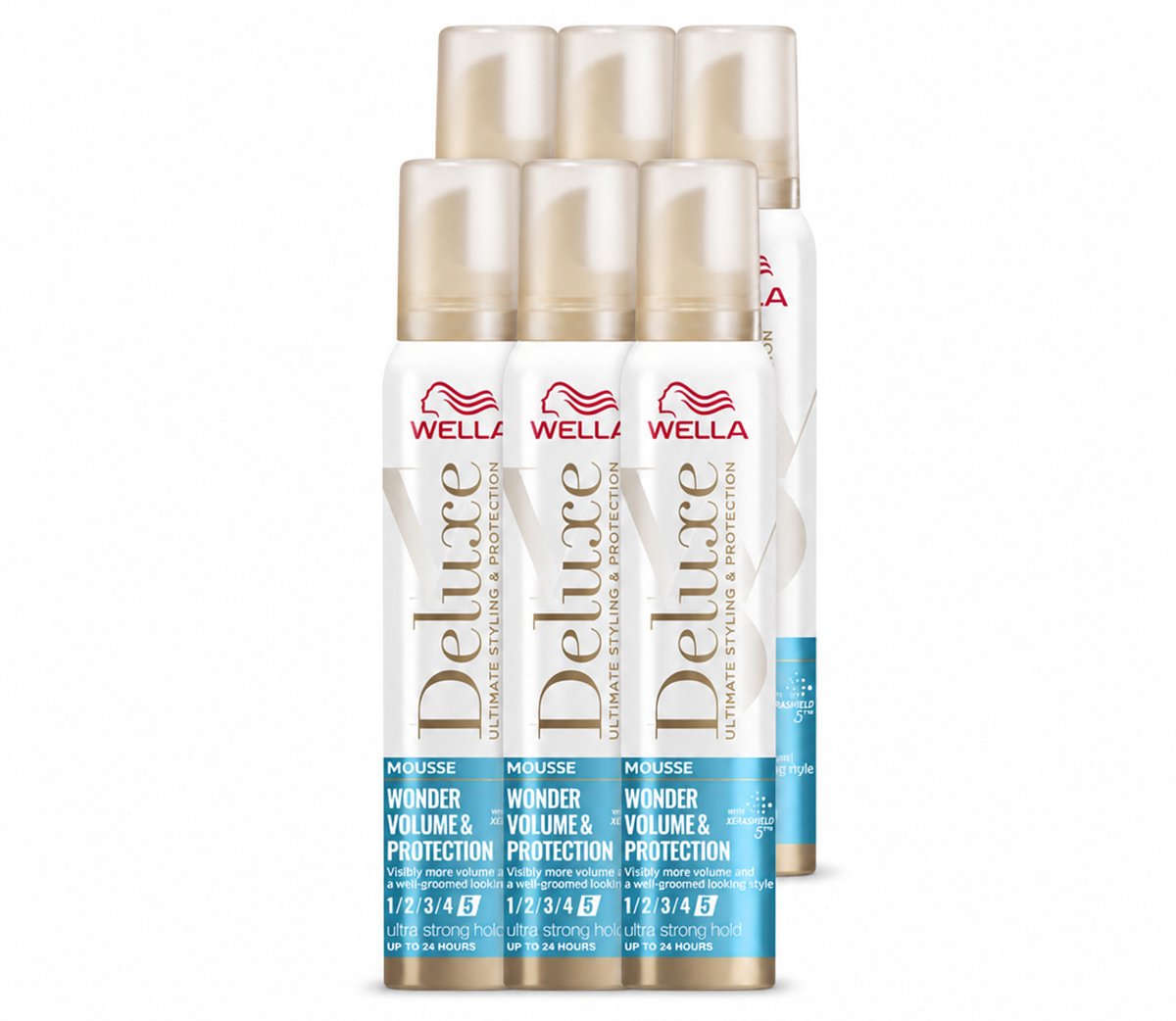 6 x Wella – Deluxe Volume & Protection – Haarmousse – 200 ml - Voordeelverpakking - 6 stuks