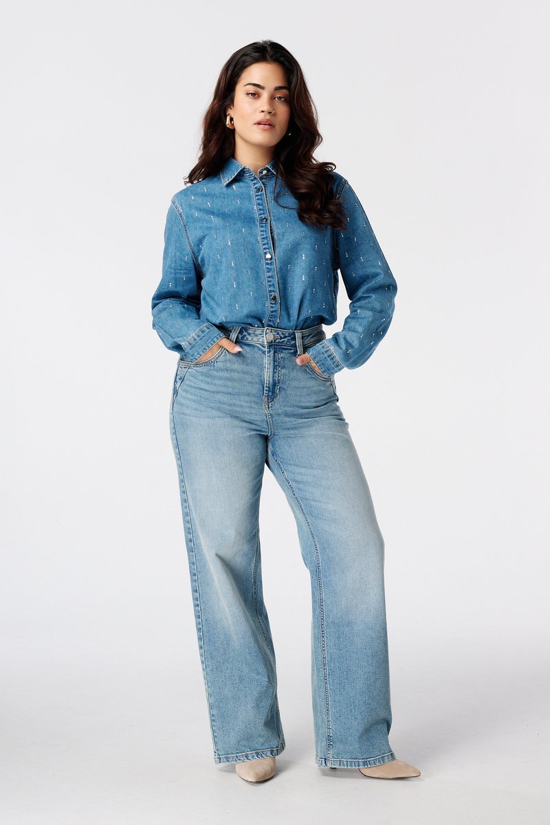 MS Mode Jeans Straight leg jeans met studs