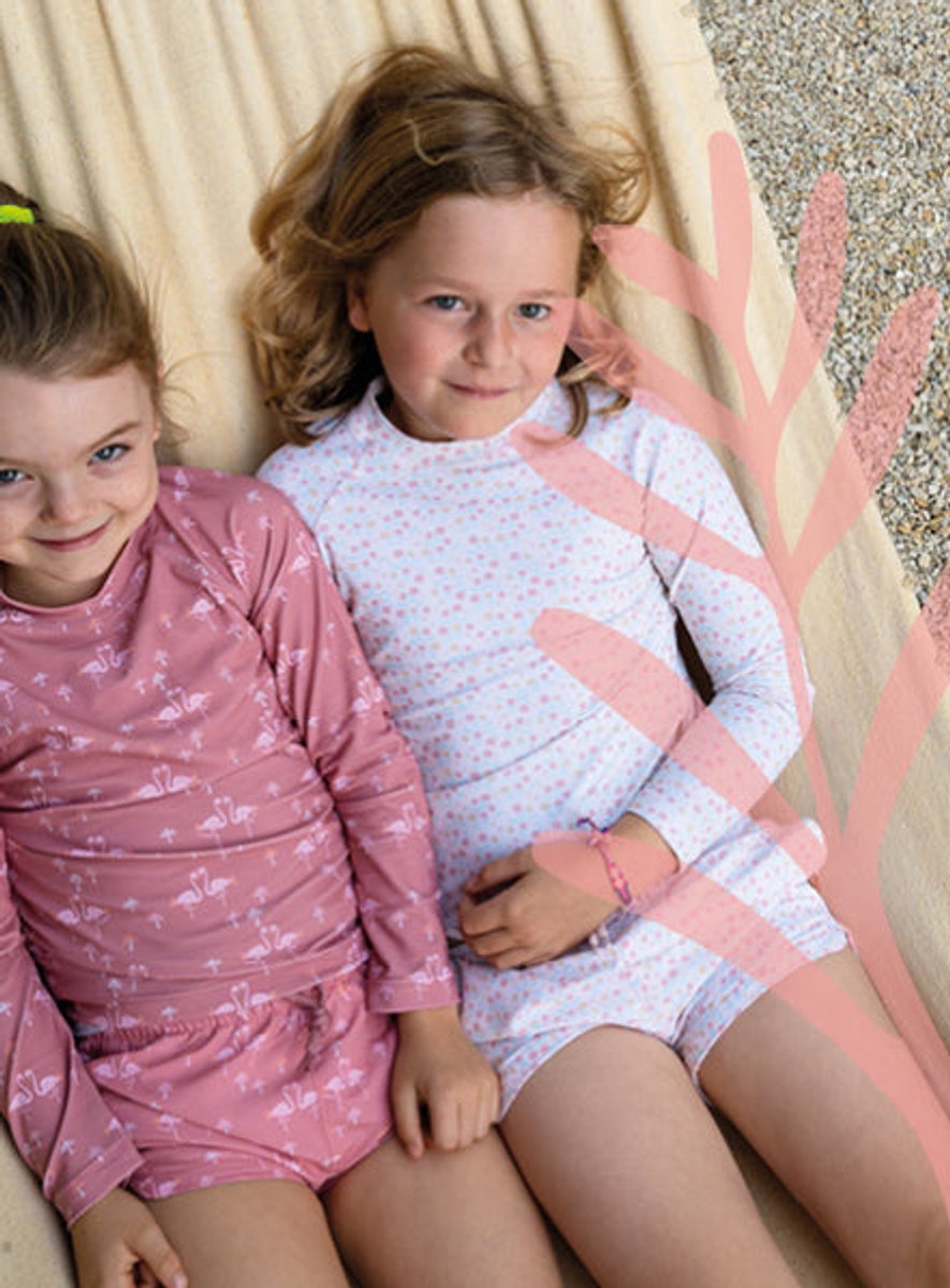 Fresk Zwemshirt 62 - Sneldrogende Zwemkleding voor Kinderen - UPF 50 - Zwemshirt voor Meisjes - Zwempak met Lange Mouwen - Roze - Garden Flowers
