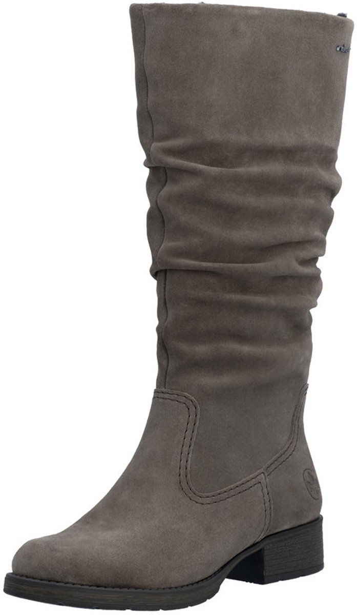 Rieker art. Z9567-45 taupe suede kuit/knielaars met rits maat 40