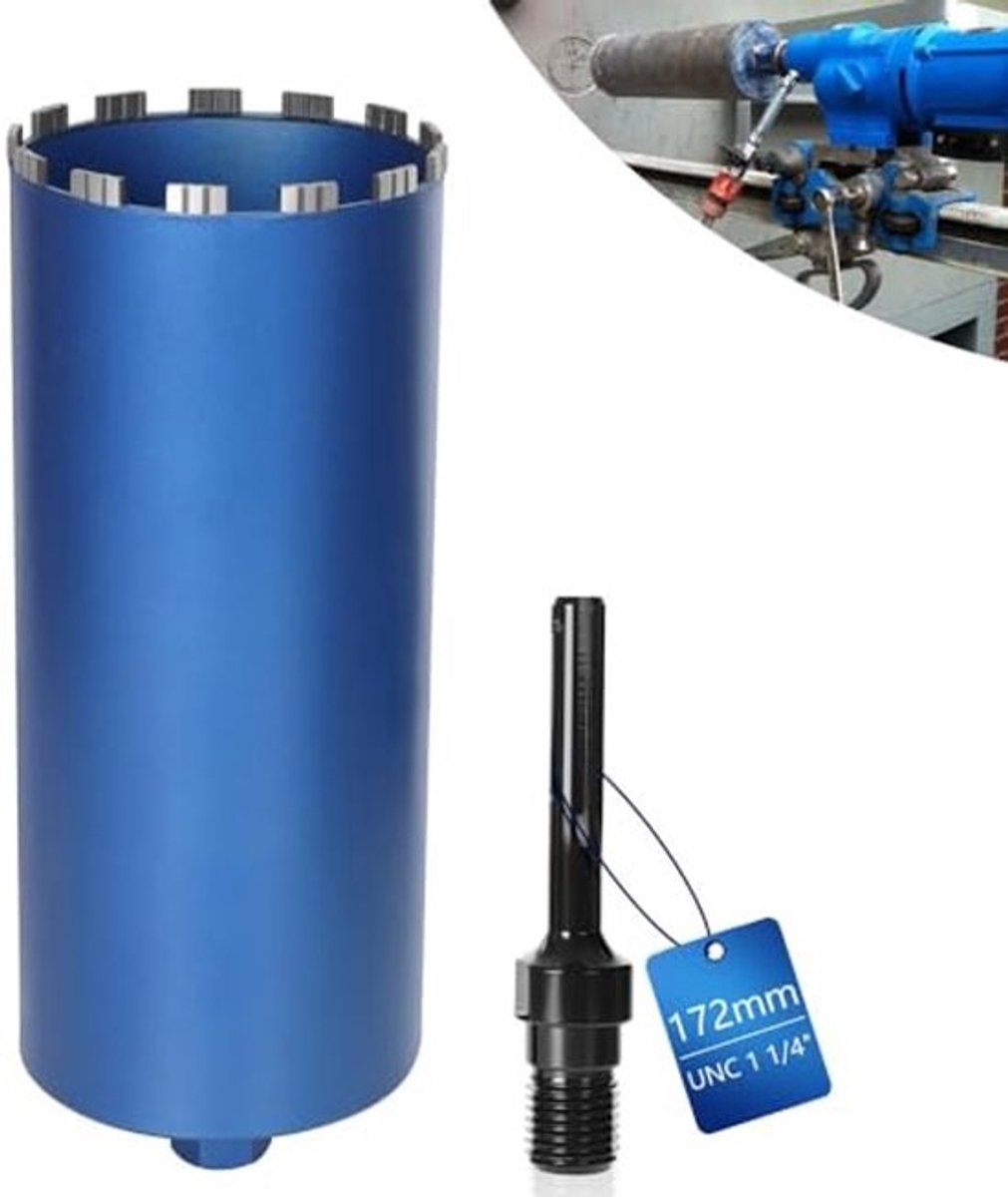 Boorgat voor diamantboor, 10 mm turbo, 460 mm lang, 172 mm Ø, SDS MAX adapter, perfect voor beton en metselwerk