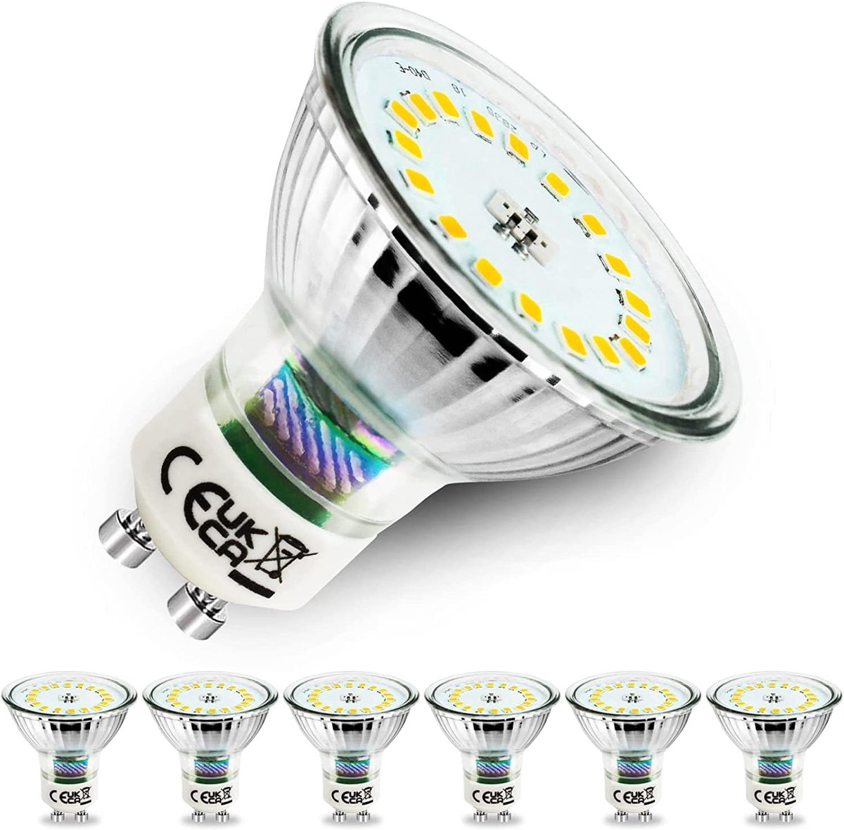 LED Warm Wit 10W Lichtlamp Vervangt 100W Halogeenlamp 3000K Glasbasis 1050lm Heldere Spotlight Lampen 240V Stralingshoek 120° LED Spotverlichting, Niet-Dimbaar Verpakking van 6