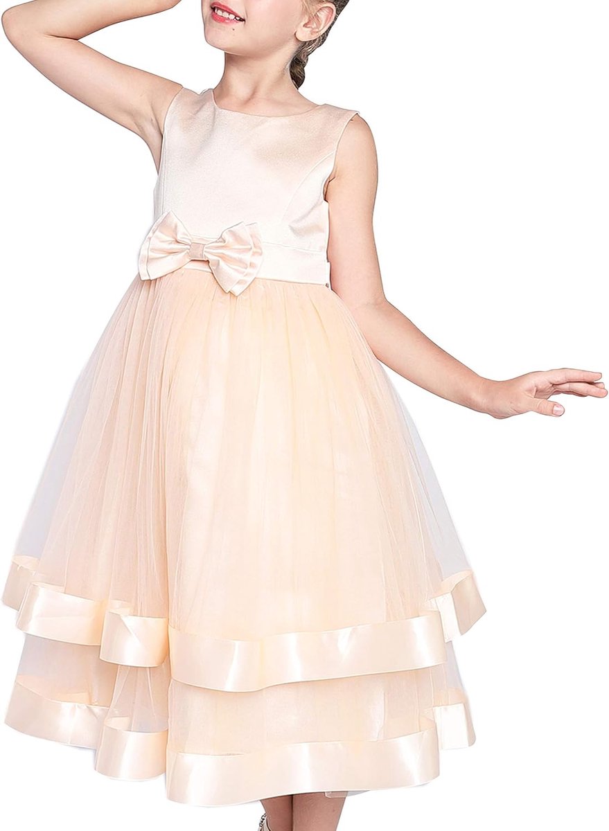 Fashion Meisjesjurk Bloemen Mouwloos voor Bruiloft en Feest 110-146