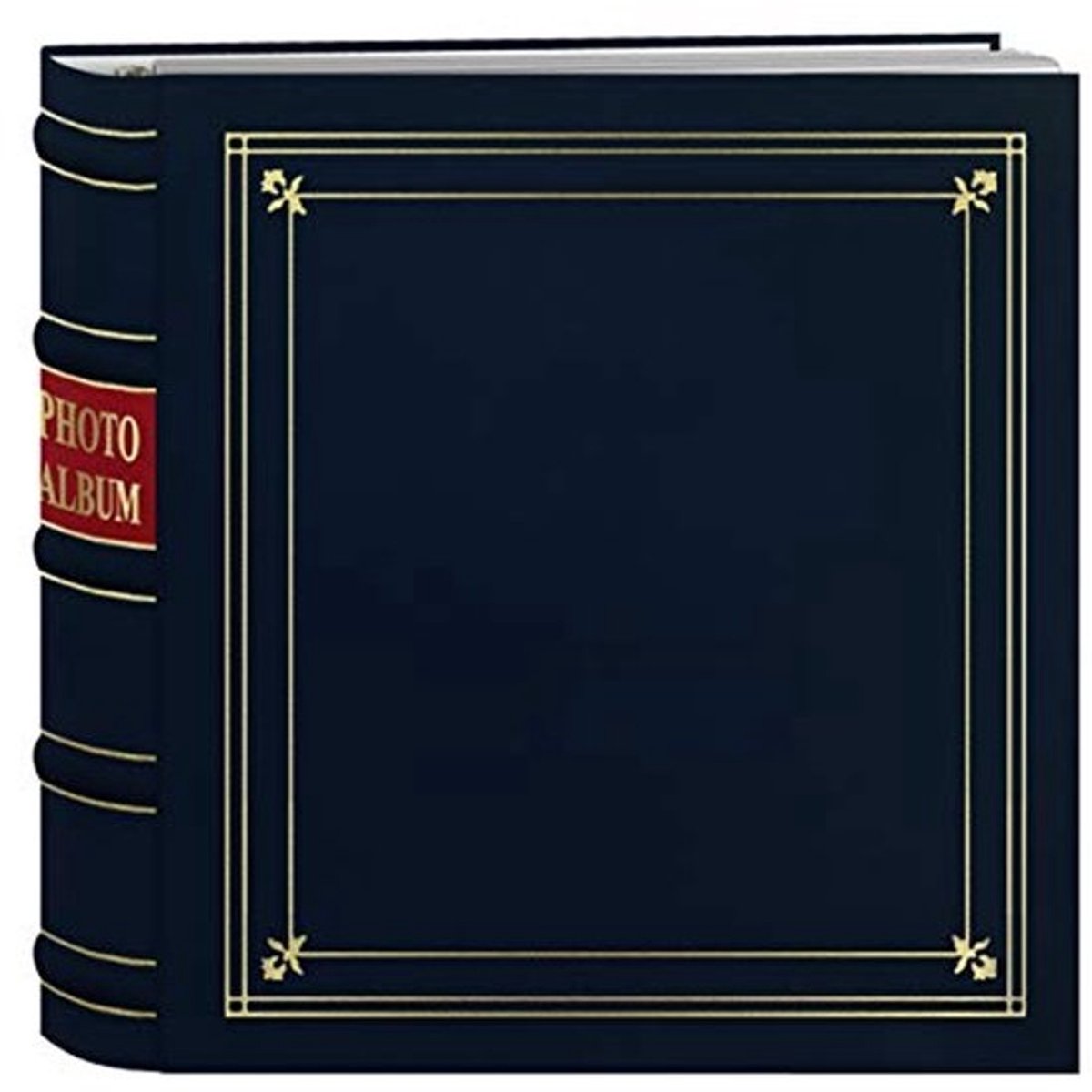 Photo Album Met 200 Pocket Voor 4x6 Inch Afdrukken - Blauw Leer Met Gouden Accenten