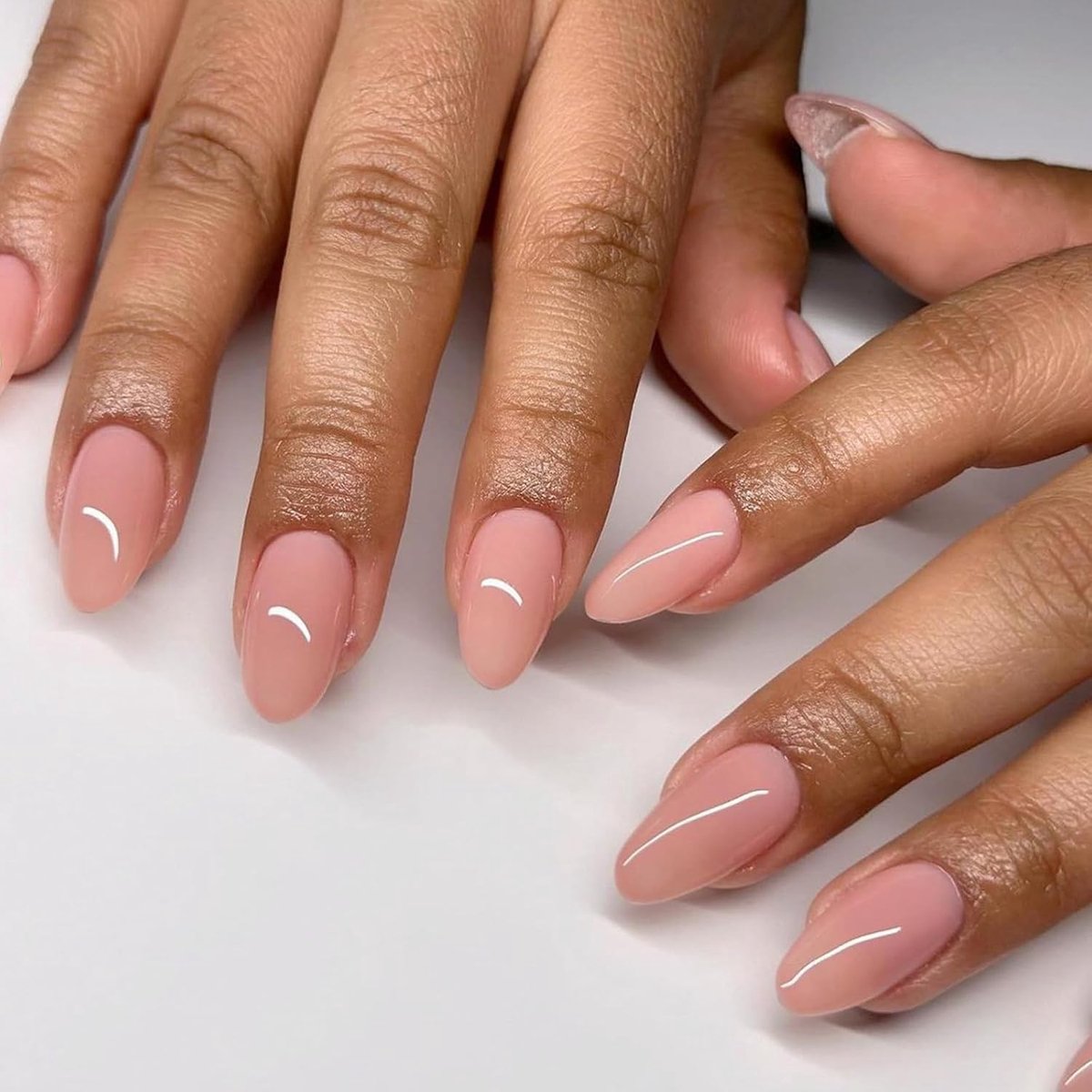 24 stuks kunstnagels, amandel, om op te plakken, effen, Franse kunstnagels, herbruikbaar, amandelvormig, acryl, volledige cover, kunstnagels voor vrouwen