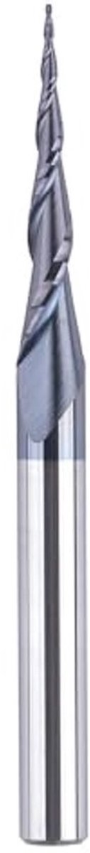 Conische kogelfrees 6 mm voor CNC-frezen - 2 fluiten met TiAlN-coating en 0,25 mm radius
