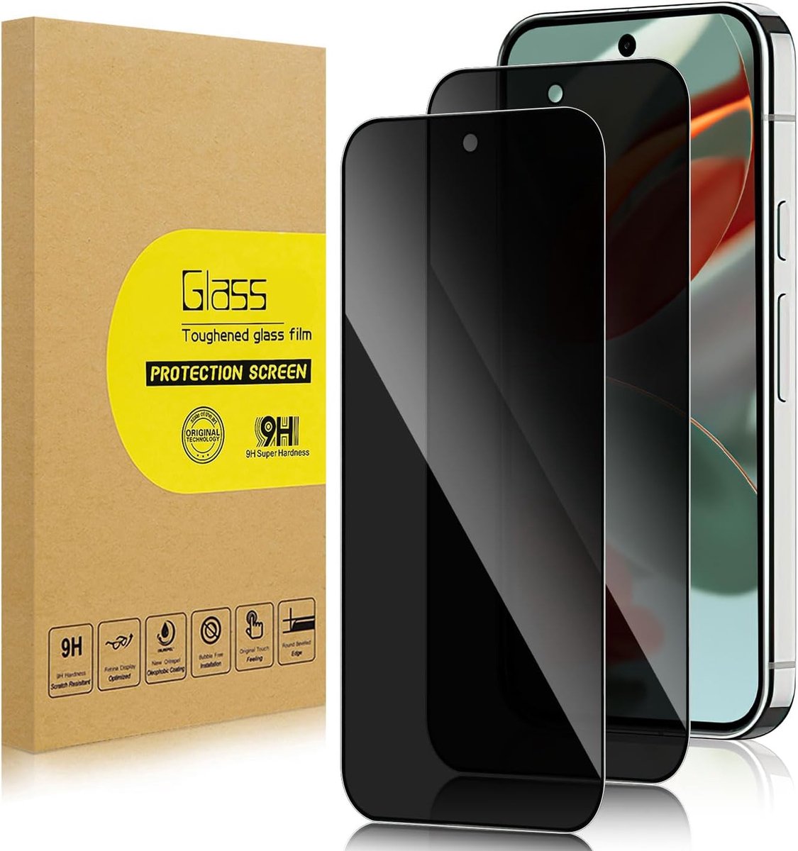 Screen Protector voor Google Pixel 9 Pro XL 6.8, Anti-Spion Gehard Glas Film Schermbeschermer, 2-Stuks Elk