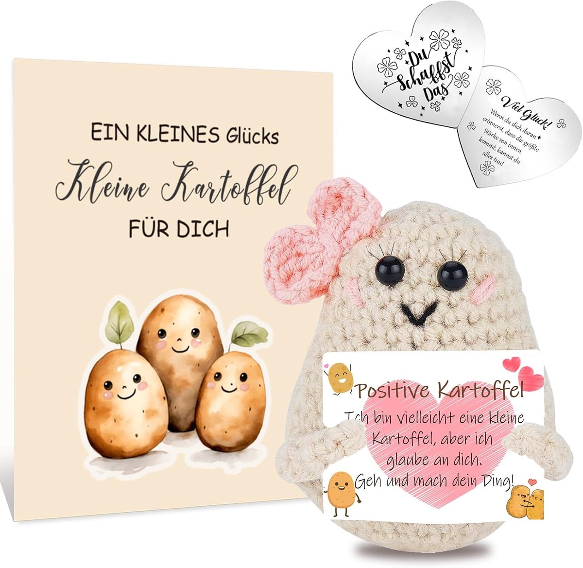 Cadeaus voor vrouwen, positieve aardappel, pocket hug, creatieve breiwol, pop met omarming, geluksbrenger, grappige cadeaus voor mama, afscheidscadeau, collega's