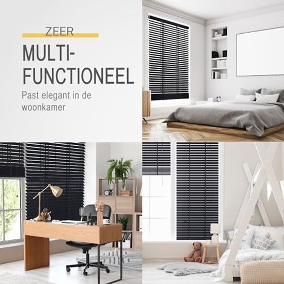 Houten Jaloezieën 50mm Extra Breed - Rolling Blind 75x180 cm - Gemakkelijk te Bevestigen & Privacy voor Raam & Deur - Echt Hout Zwart