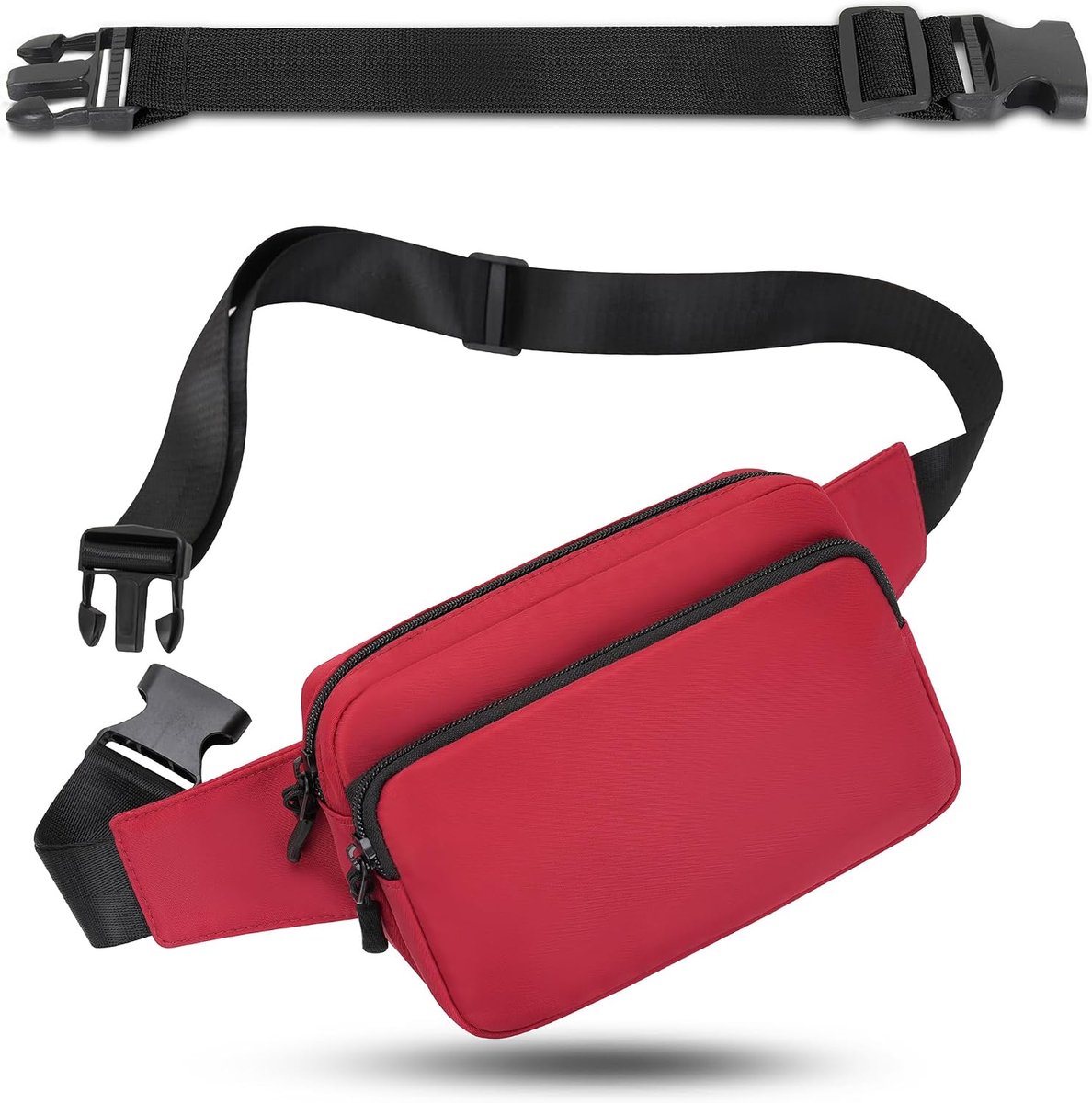 Taille Heuptasje Mode Heuptas met 30cm Extended Riem voor Hond Wandelen Klimmen Wandelen Reizen Fietsen Meisjes Dames Mannen Vrouwen, Zwart, Eén maat, Heuptas met 30cm verlengde riem