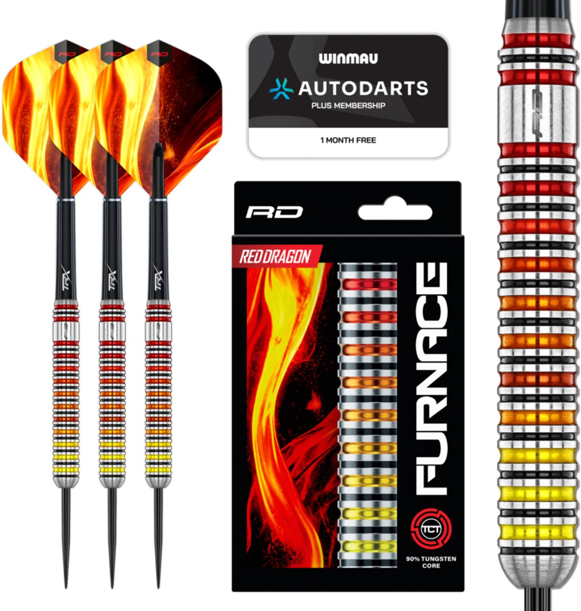 Red Dragon Furnace 90% Tungsten Core - Dartpijlen