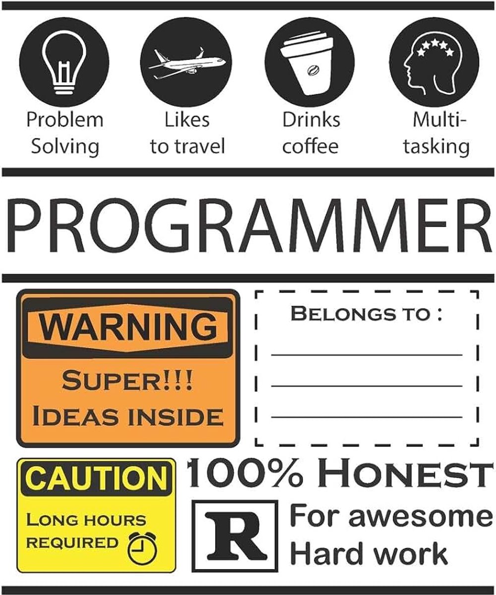 Work Notebook for Programmer: Journal Note-Taking Textbook for Female or Male Specialist
