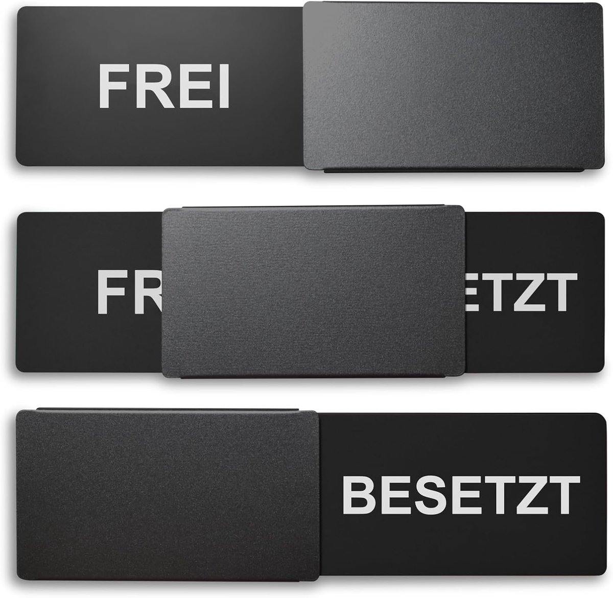 / bezet schild stijl: Elegant in zwart - 175x50mm - Design Made in Germany - Gegraveerde tekst - Frameloos schild met metalen schuiver - 2 zelfklevende pads van het gerenommeerde merk 3M