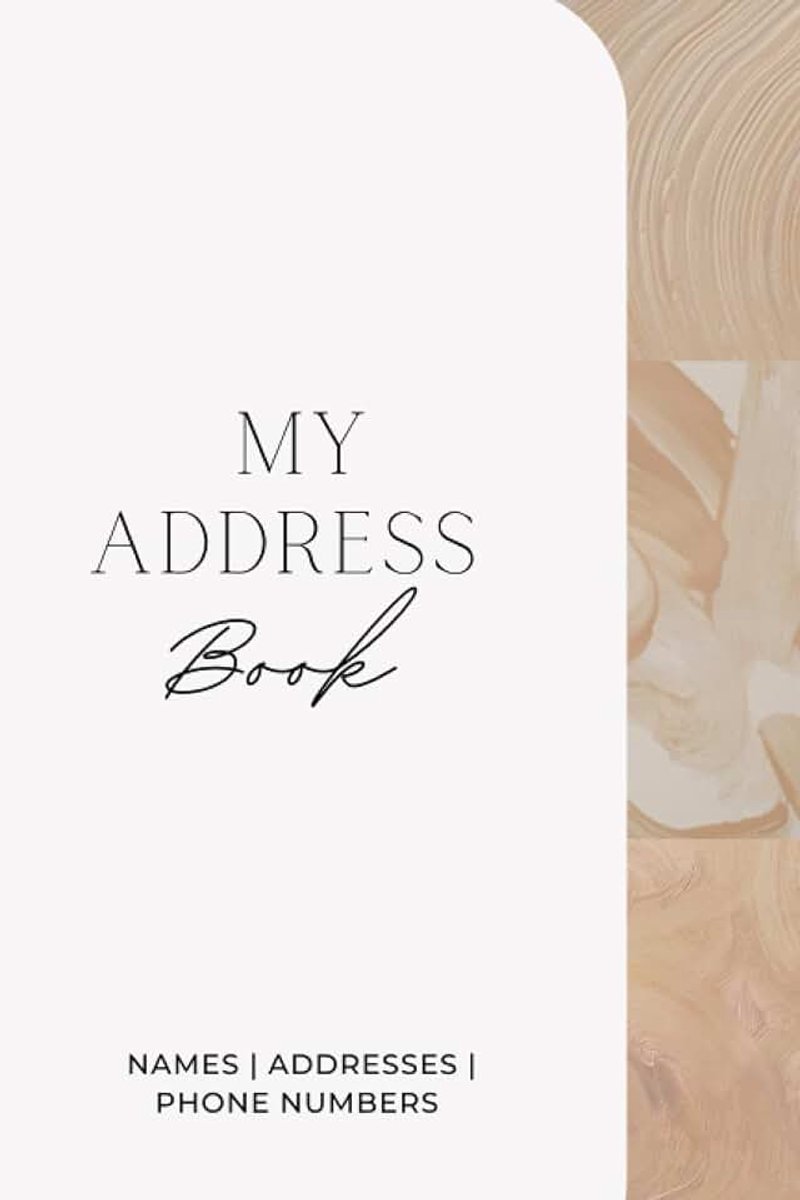 Neutral Beige Aesthetic Address book for phone numbers and addresses 100 pages with 4 contacts per sheet