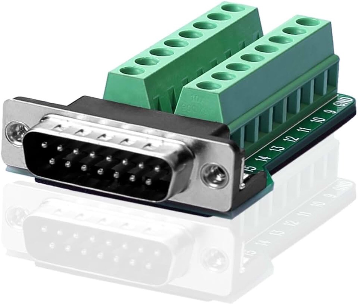 DB15-stekker 15-pins aansluiting voor het aansluiten van de terminal breakout board