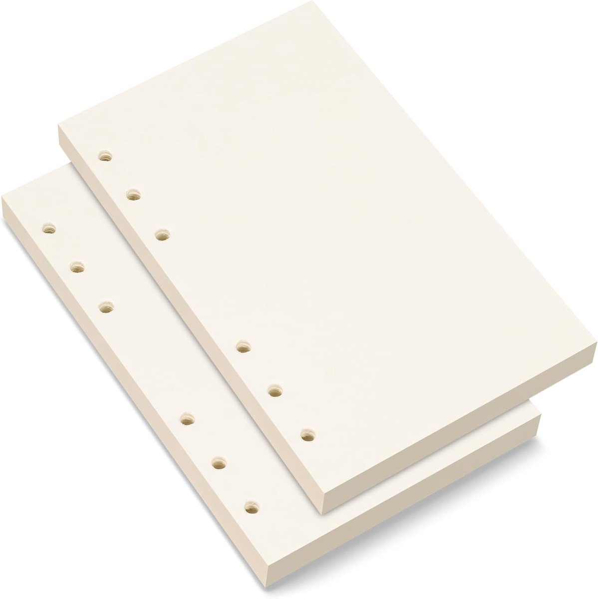 Blanco Navulpapier voor Persoonlijke Map Planner - 6 Gaten Los Blad, 80 Vellen/160 Pagina's, 10,4 x 16,8 cm, Beige (2)