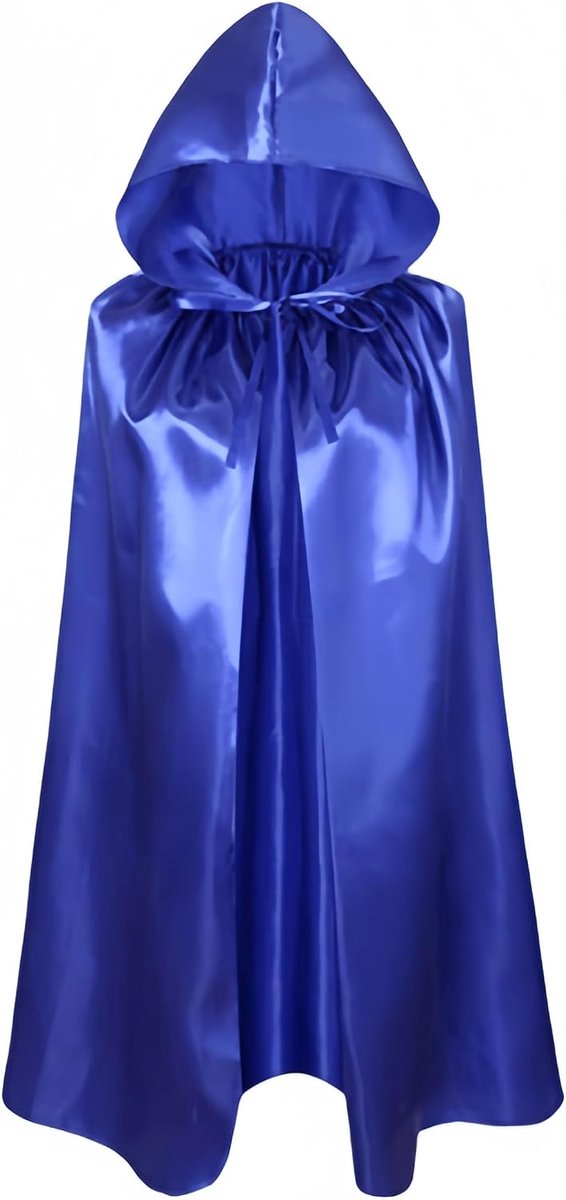 Blauw Kapmantel Kinderen Mantel met Capuchon Heks Mantel Vampiers Cape Duivels Mantel Grim Reaper Cape voor Jongens Meisjes Halloween Maskerade Kerstmis Cosplay 120cm