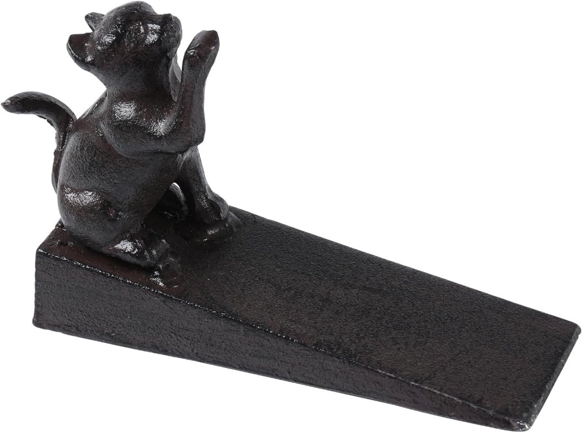 Kat Deurstopper Heavy Duty Rustiek Gietijzer Leuke Deurstopper Decoratieve Deurstop Vintage Metalen Deurwiggen voor Thuiskantoor Commercieel Industrieel Gebruik (Kat 1 Stk)