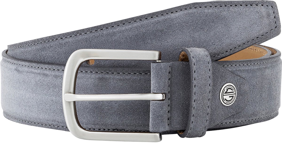 LINDENMANN leren heren riem - grijs
