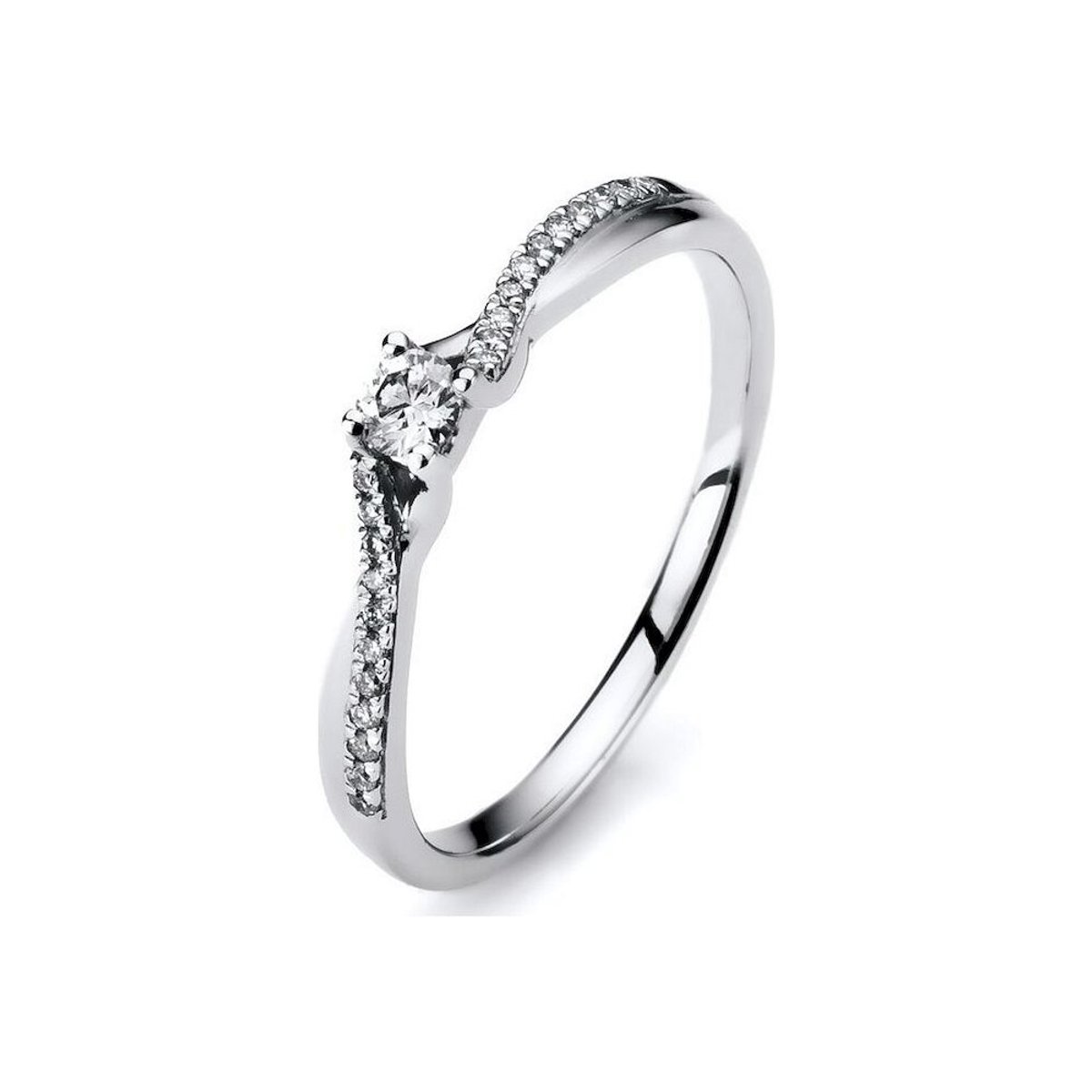 Diamantring 585/witgoud 0.16 ct.