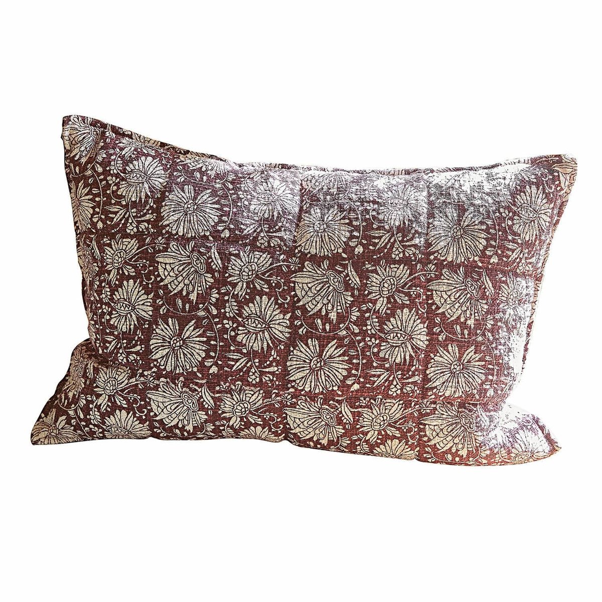 Loberon Kussenhoes Soleique bordeaux/wit