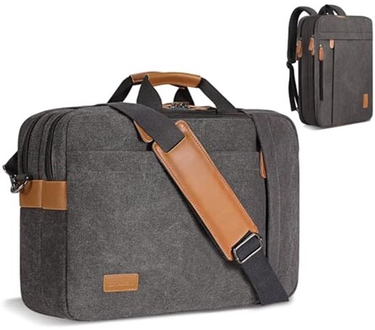 Multifunctionele Convertible Rugzak en Schoudertas voor 17 Inch Laptop
