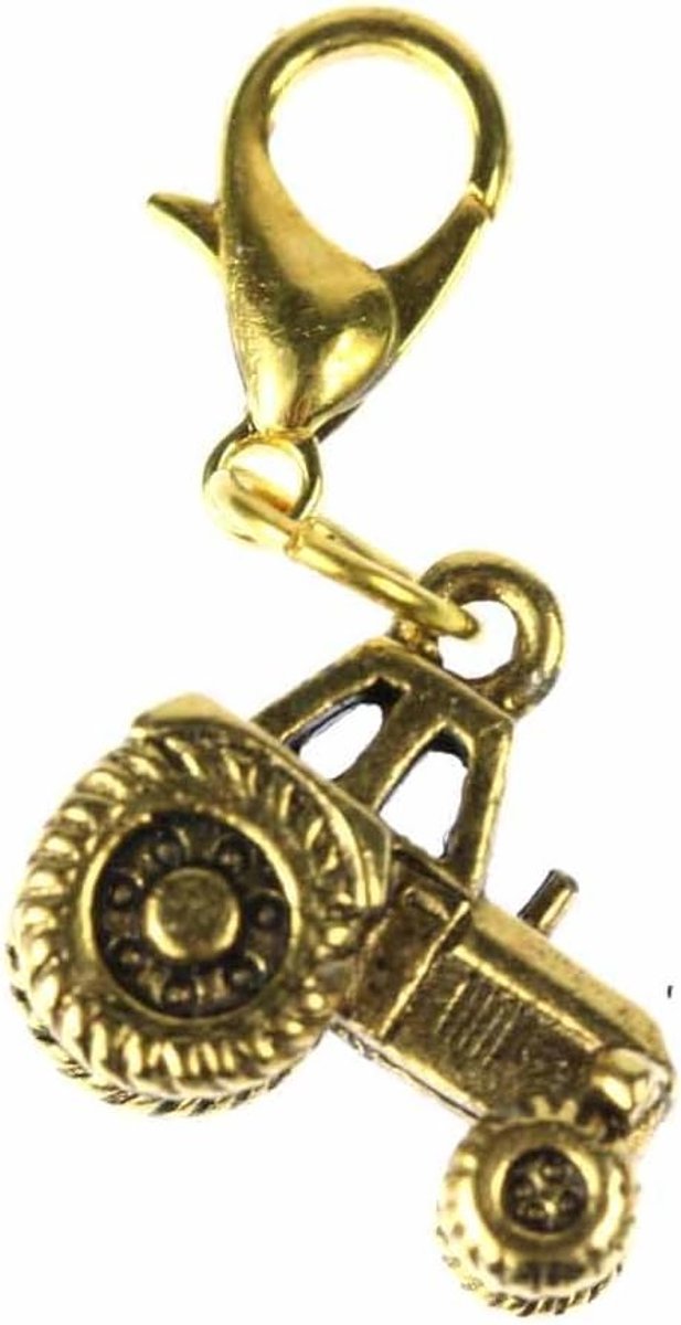 Tractor Charm Trecker Boer Boerderij goud - handgemaakte modesieraden I kettinghanger verguld - bedelhanger bedelarmband - hanger voor armband