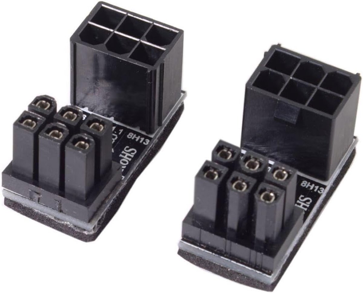 6Pin Female naar 6pin Male 180 graden schuine voedingsadapter voor grafische kaart van desktops