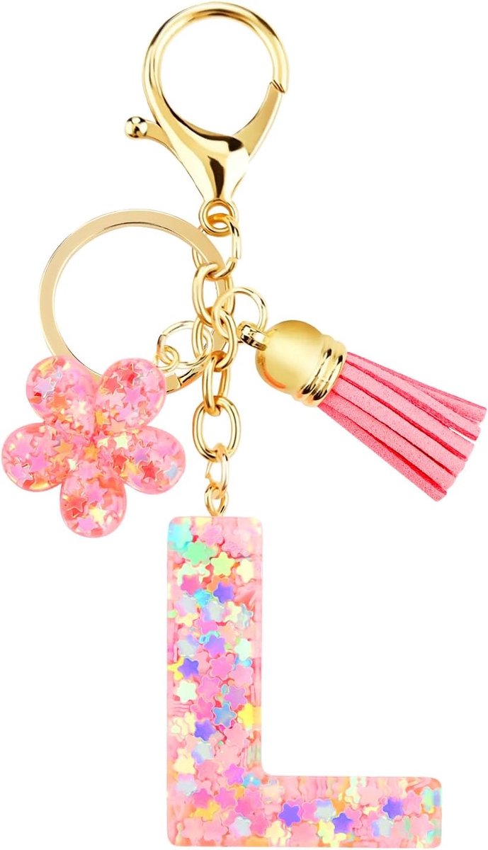 Letter meisje hanger sleutel bloem sleutelhanger met naam Kerstmis eerste schooldag voor vrouwen dames