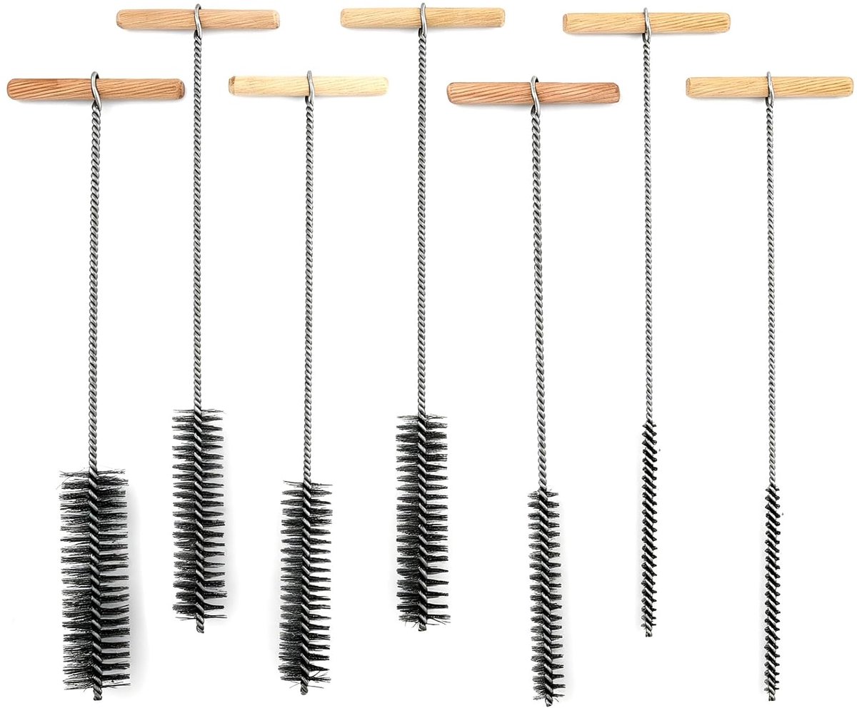 7 ronde borstels voor boorgaten 8 mm/12 mm/15 mm/20 mm/25 mm/30 mm, reinigingsborstel voor klopboormachines, effectieve reiniging van boorgaten