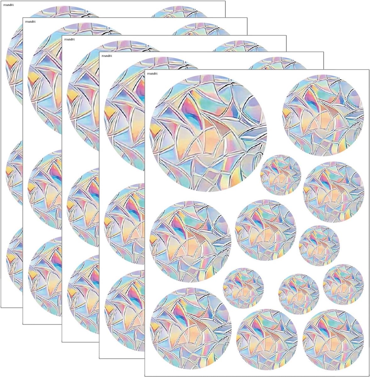 Raamstickers, 65 stuks, vogelbescherming, anti-botsingsstickers, zonnecatcher stickers voor ramen, regenboograamfolie met prisma-effect, raamdecoratie voor deuren en ramen