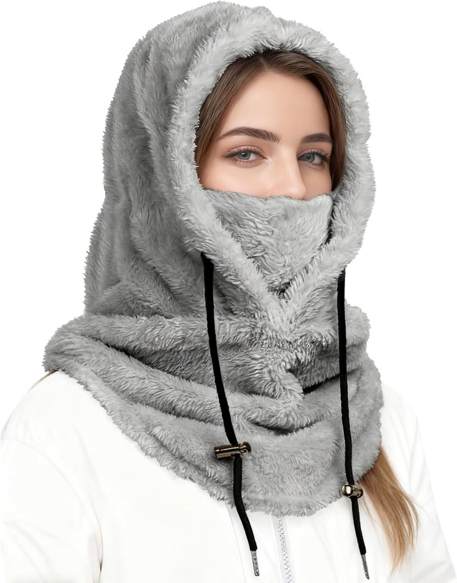 Bivakmuts, winter, ademend en zacht, bivakmuts, winter, heren, winddicht en warm, bivakmuts voor dames, pluche, uniseks, verstelbaar, voor outdoorsport, wandelen, skiën