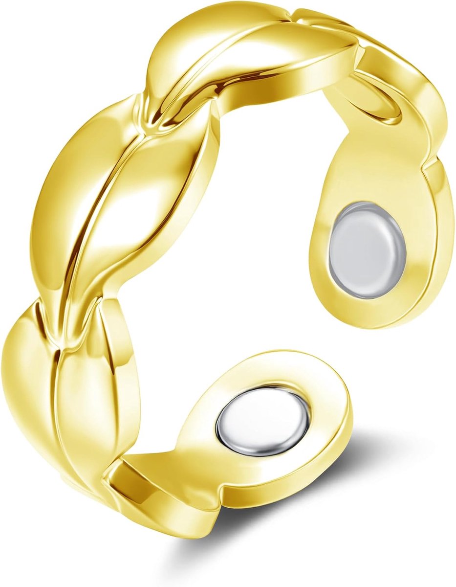 Ringen met ultrasterke magneten, open verstelbare magnetische ringen, modieuze slang & blad & hart & lijn & Viking-vingerringen voor vrouwen, cadeau voor