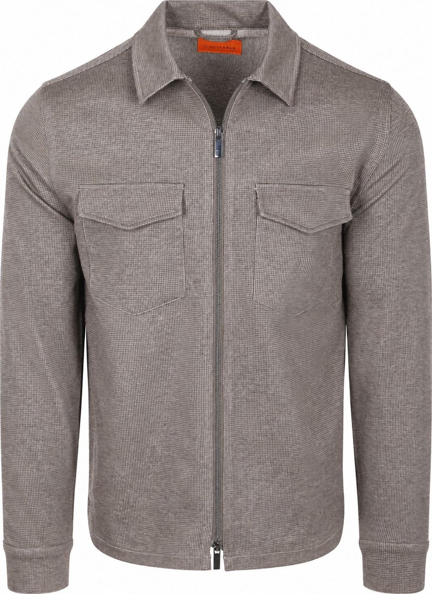 Suitable Overshirt Billy Houndstooth Tabacco - Maat L - Heren