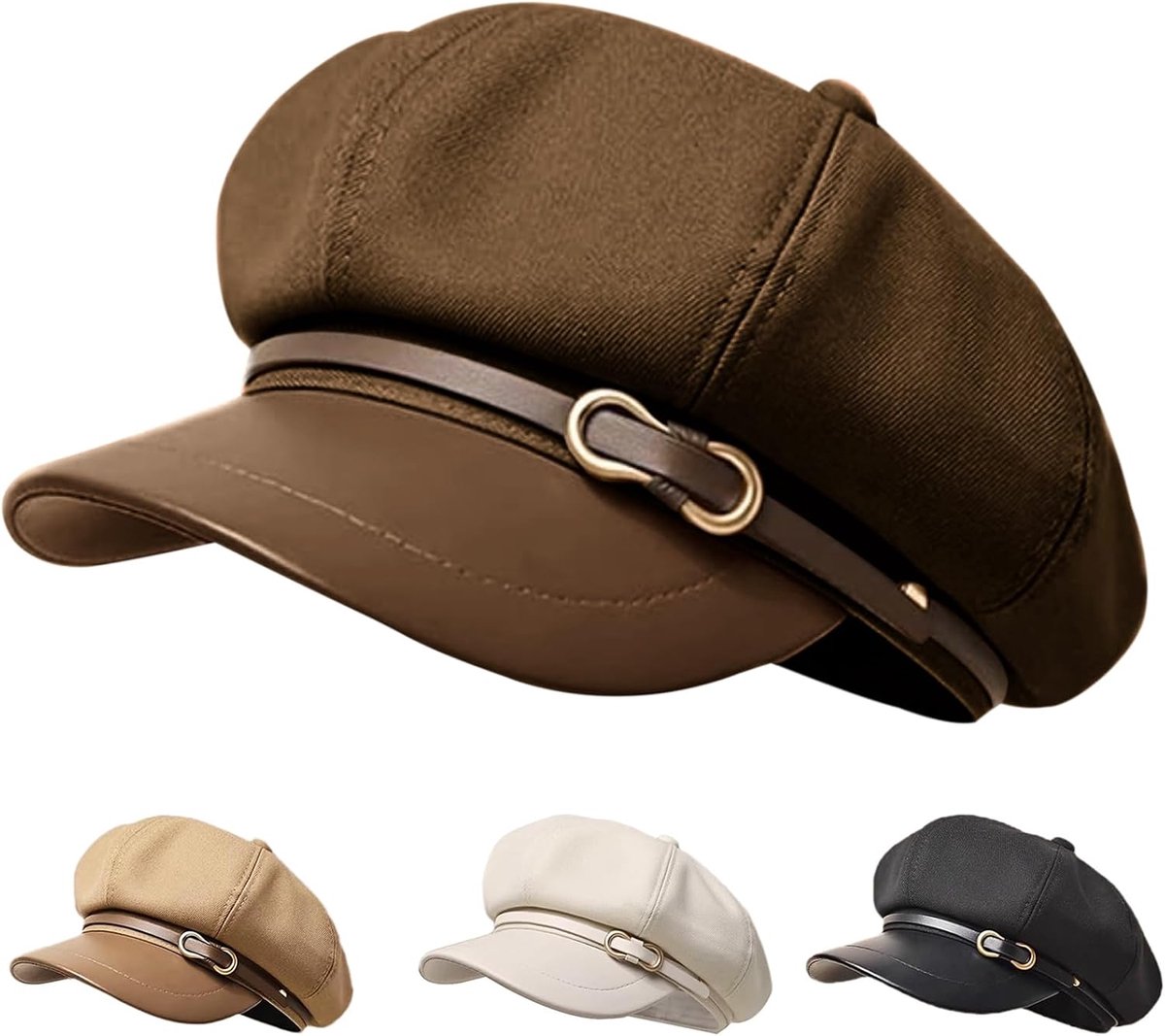 Dameshoed Met Achthoekige Vorm Newsboy-Hoeden Baskenmuts Newsboy-Petten Trendy Schattige Herfst- en Wintermutsen