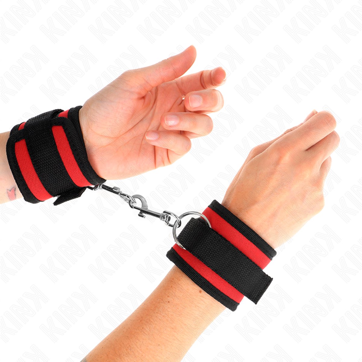 Nylon Hook and Loop Polshouders Rood-Zwart